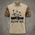 Funny Blow Me Duck Call Polo Shirt Dark Humor Duck Hunting Polo Shirt Gifts For Husband