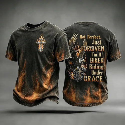 A Biker Riding Under Grace T-Shirt Christian Inspired Clothing Gift Ideas For Bikers