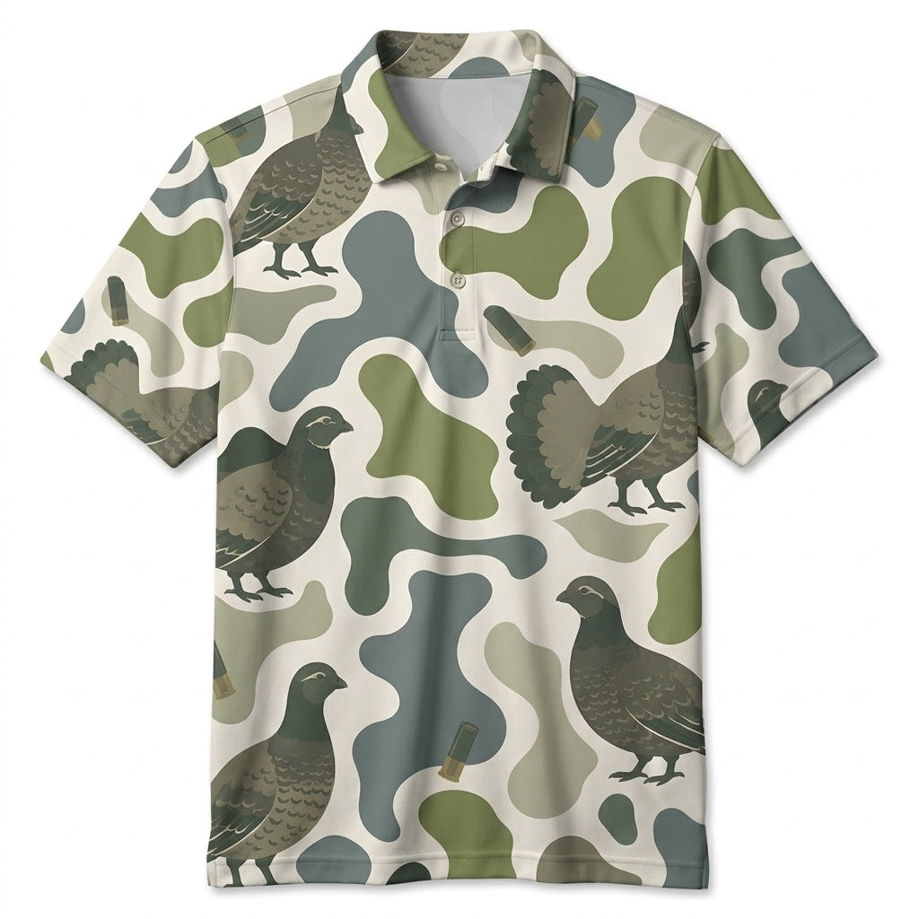 Grouse Hunting Camouflage Polo Shirt Hunting Season Polo Shirt Gifts For Brother