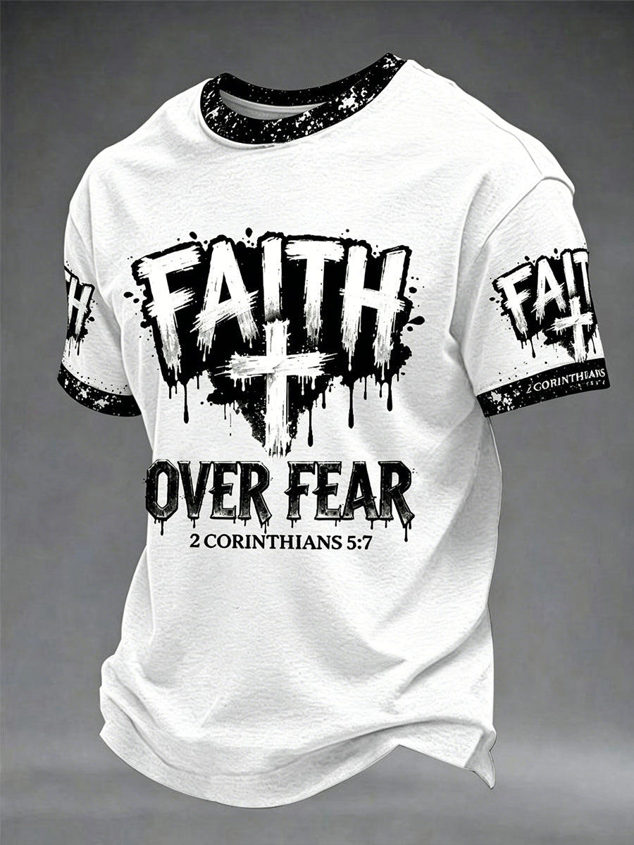 Faith Over Fear T-Shirt Bible Scriptures Shirts Christian Apparel Christian Gifts For Husband
