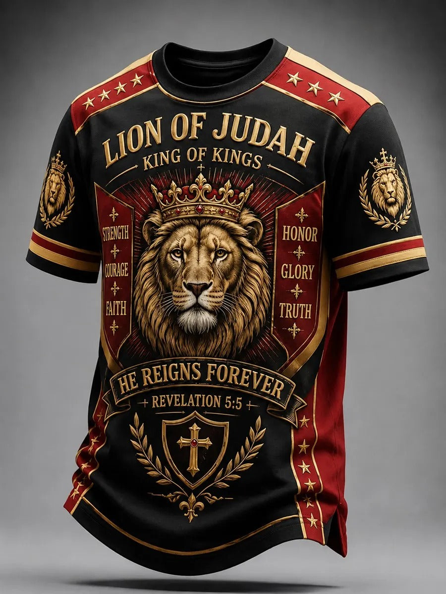 Lion Of Judah King Of Kings T-Shirt Bible Quotes Shirts Christian Gifts For Men
