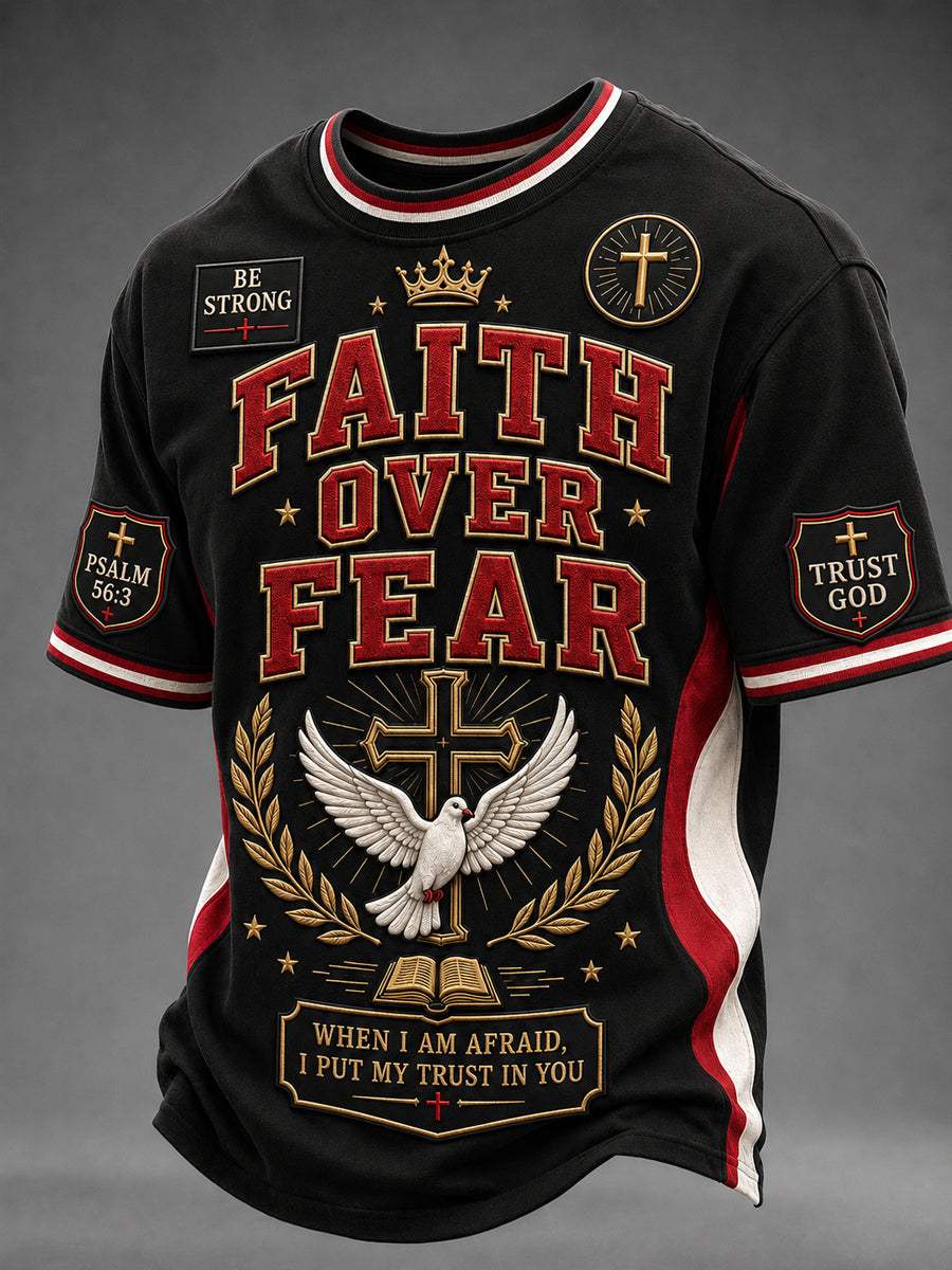 Faith Over Fear T-Shirt Bible Scripture Shirt Christian Clothing Gifts For Christian