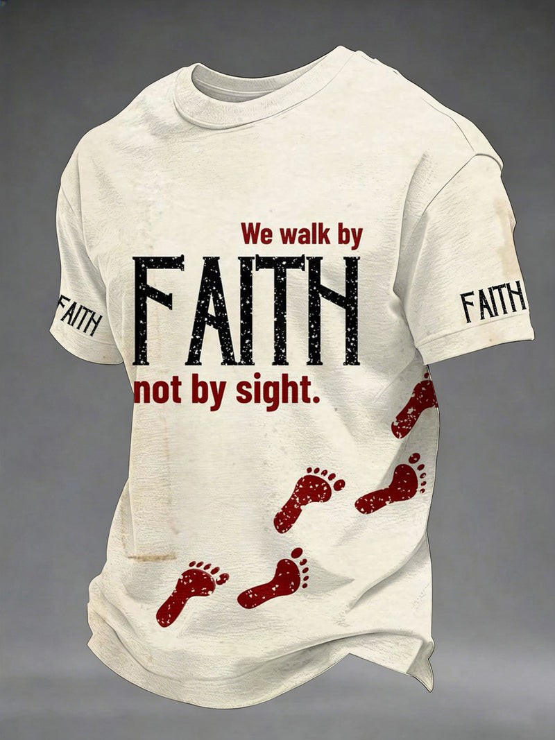 Walk By Faith Not By Sight T-Shirt Bible Verse Shirt Christian Gifts For Husband