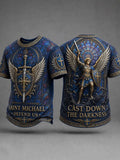 Saint Michael Defend Us T-Shirt Cast Down The Darkness Shirt Religious Gifts For Men