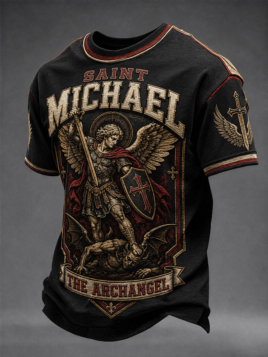 Saint Michael The Archangel T-Shirt Christian Inspired Shirt Christian Gifts For Husband