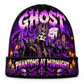 Ghost Papa Emeritus Graphic Print Knit Beanie for Midnight Phantom Halloween Rituals NDN 1