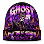 Ghost Papa Emeritus Graphic Print Knit Beanie for Midnight Phantom Halloween Rituals NDN 1