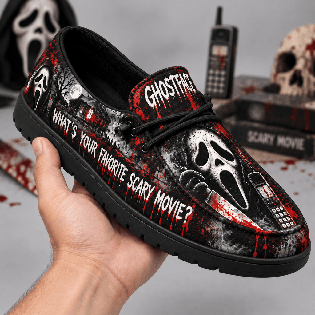 Ghostface Mask And Phone Loafer Shoes For Scream Fans Planning Scary Movie Nights NDN 2