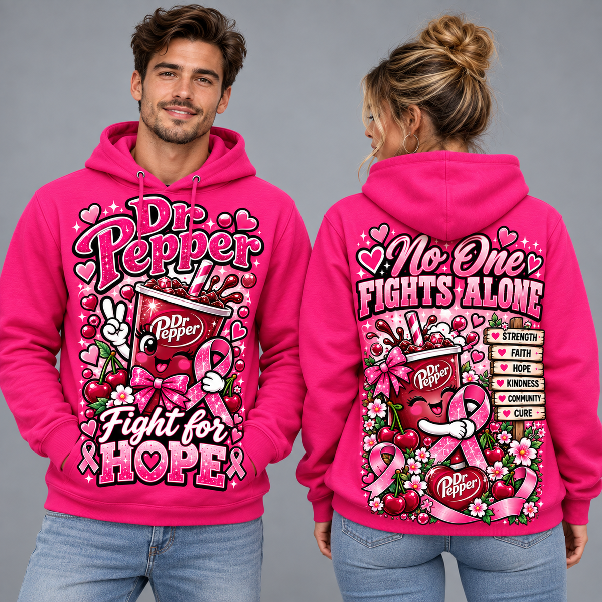 Grateful Dead Pink Ribbon Fight for Hope Hoodie NY 2