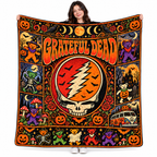 Grateful Dead Steal Your Face Skull Fleece Blanket For Halloween Night Vibes NDN 1