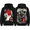 Green Day Red Heart Grenade Characters Know Your Enemy Hoodie for Punk Rock Night Fans NDN 1