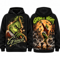 Grinch Face Script Grinch Night Dancing Under The Moon Hoodie for Holiday Chaos Fans NDN 1