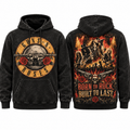 Guns N Roses Circle Born To Rock Built To Last Band Fire Hoodie for Hard Rock Fans NDN 1