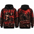 Hardy Dripping Lettering Country Raised Horror Made Wolves Hoodie for Country Horror Fans NDN 1
