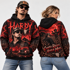 Hardy Dripping Lettering Country Raised Horror Made Wolves Hoodie for Country Horror Fans NDN 2