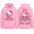 Hello Kitty Hearts Hope Love Care Pink Wig Roses Hoodie for Pink Awareness Fans NDN 1
