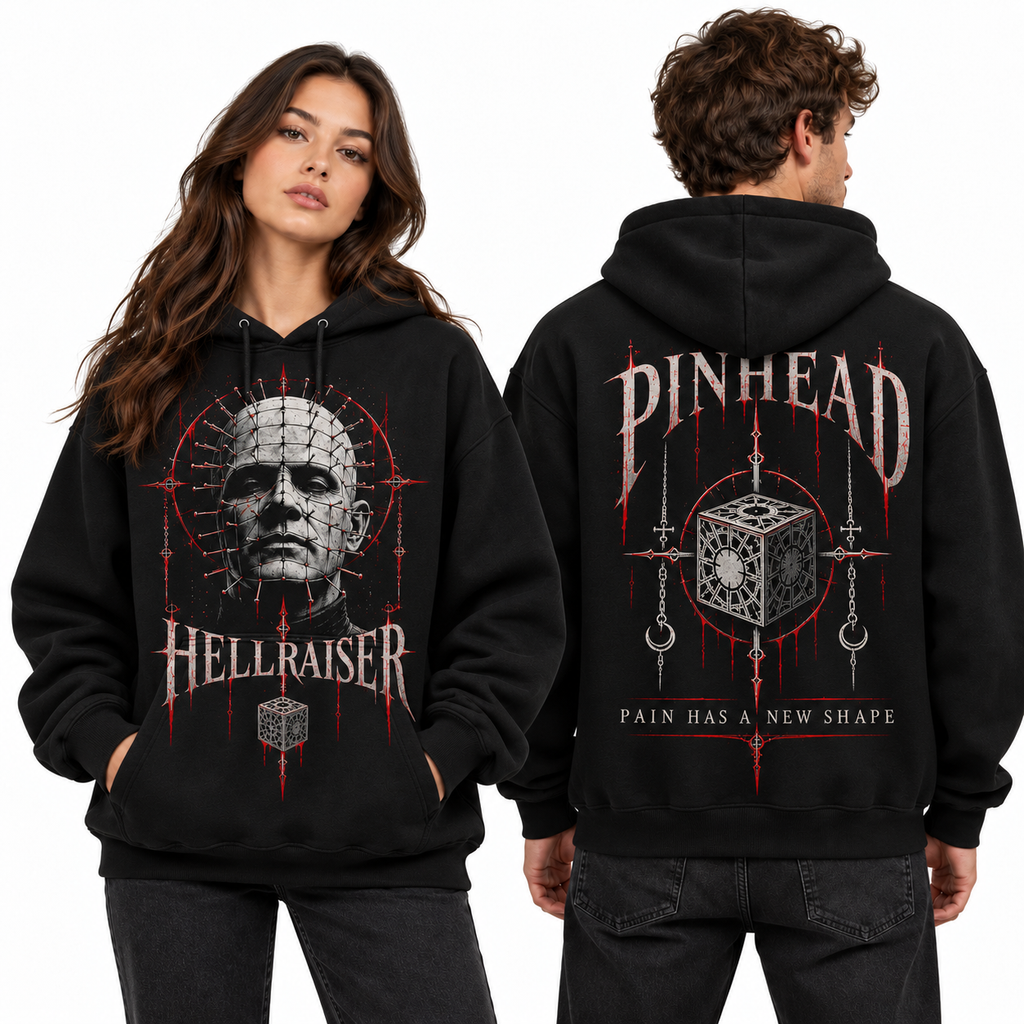 Hellraiser Pinhead Cenobite Halloween Hoodie NTH1 for Horror Fans Who Embrace Dark Legends 2