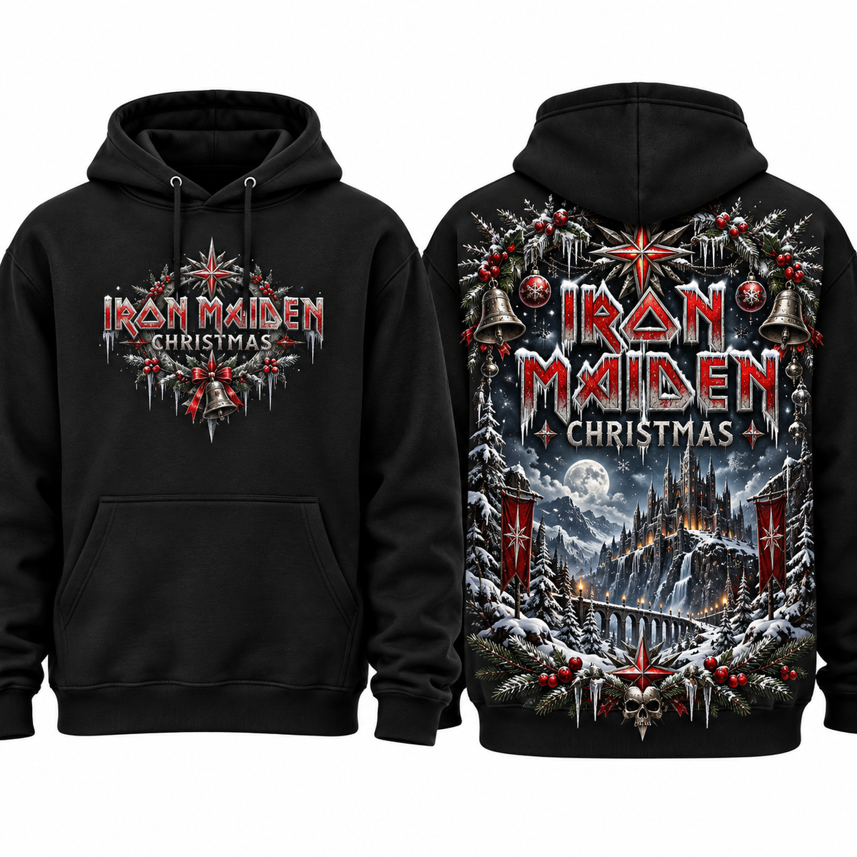 Iron Maiden Christmas Winter Hoodie NTH1 for Metal Fans Who Love Festive Darkness 1
