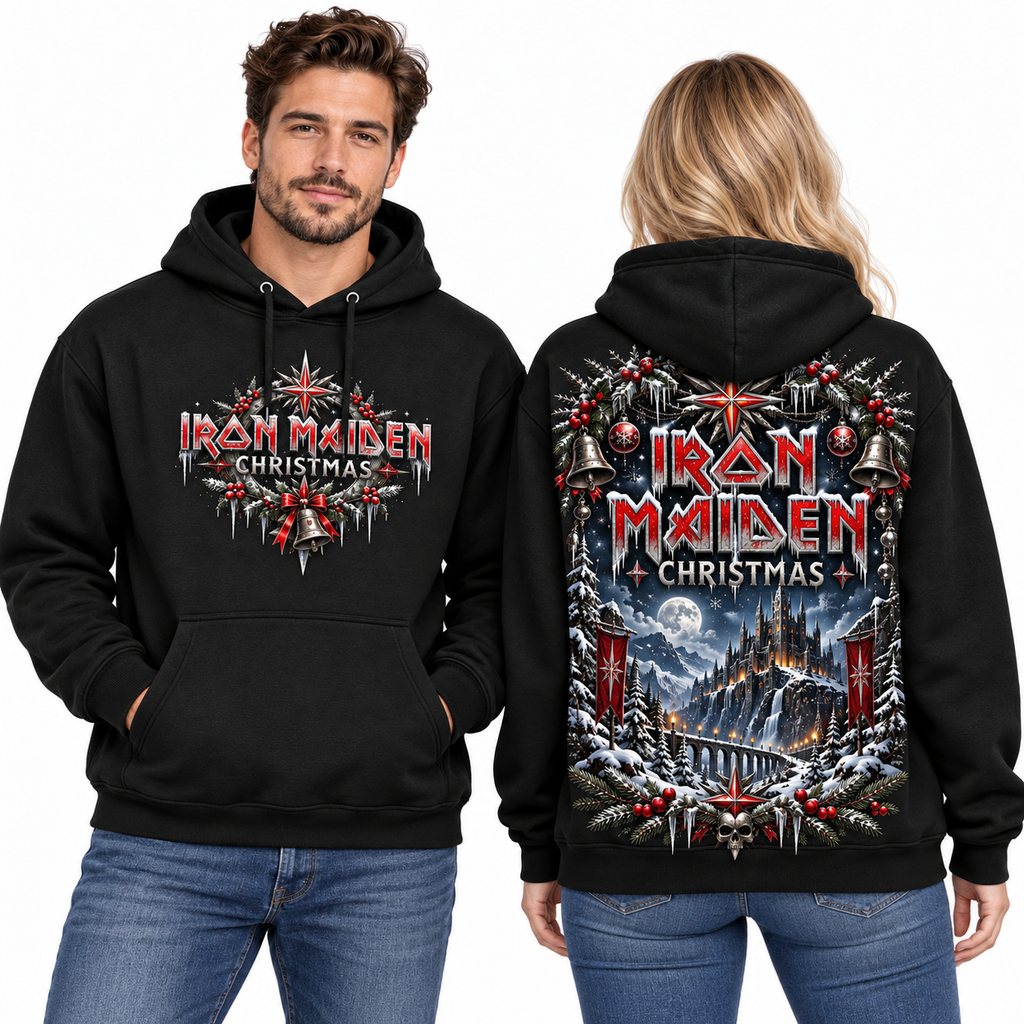 Iron Maiden Christmas Winter Hoodie NTH1 for Metal Fans Who Love Festive Darkness 2