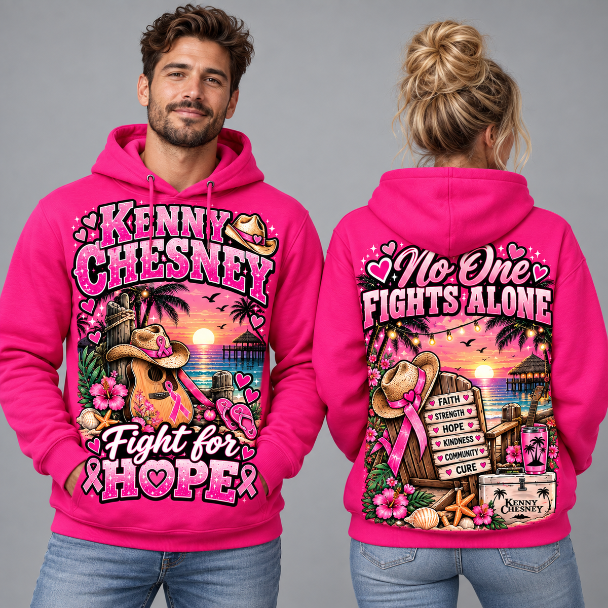 Kenny Chesney Sunset Ribbon Hoodie NY 2