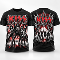 KISS Electric Stage Icons 3D Shirt for Classic Rock Fans Who Live Loud All Night NY 1