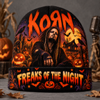 Korn Cemetery Night Graphic Print Knit Beanie for Freaks Of The Night Crowds NDN 3