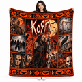 Korn Orange Scarecrow Red Black Figure Fleece Blanket For Halloween Rock Nights NDN 1