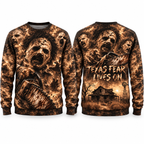 Leatherface Chainsaw Barn Texas Fear Lives On Sweater for Texas Horror Night Fans NDN 1