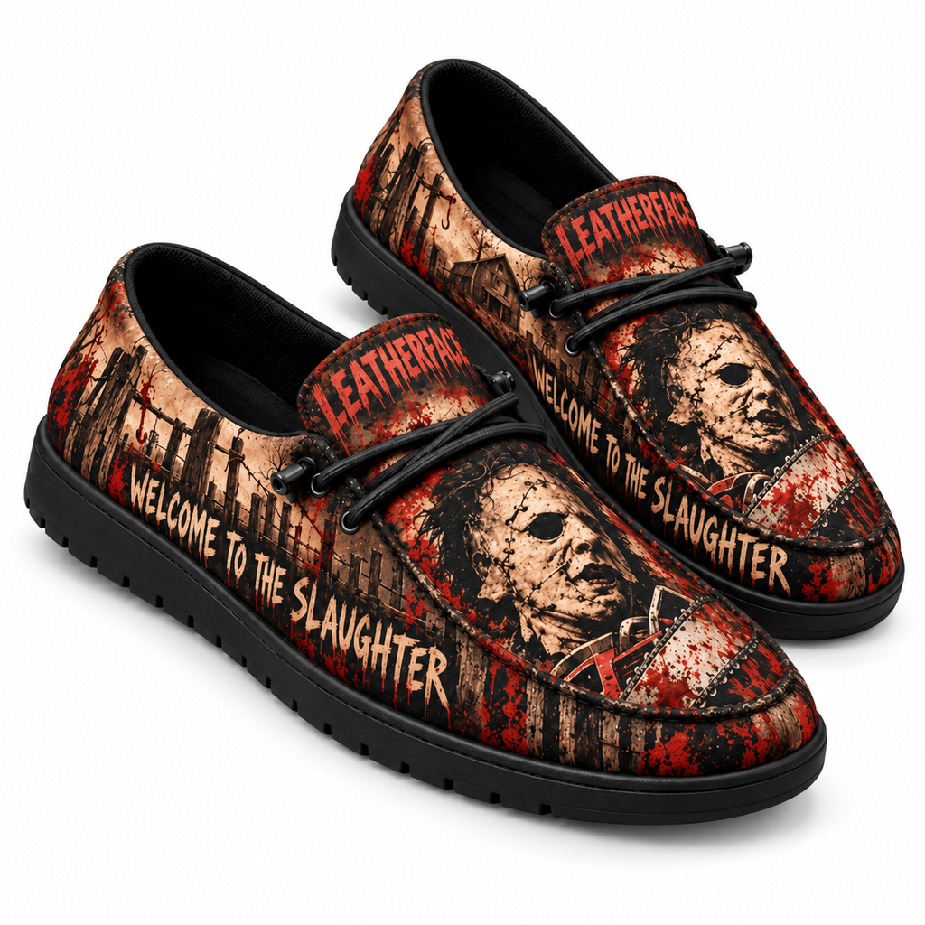 Leatherface Chainsaw Horror Loafer Shoes For Slasher Fans Taking The Road To Terror NDN 1
