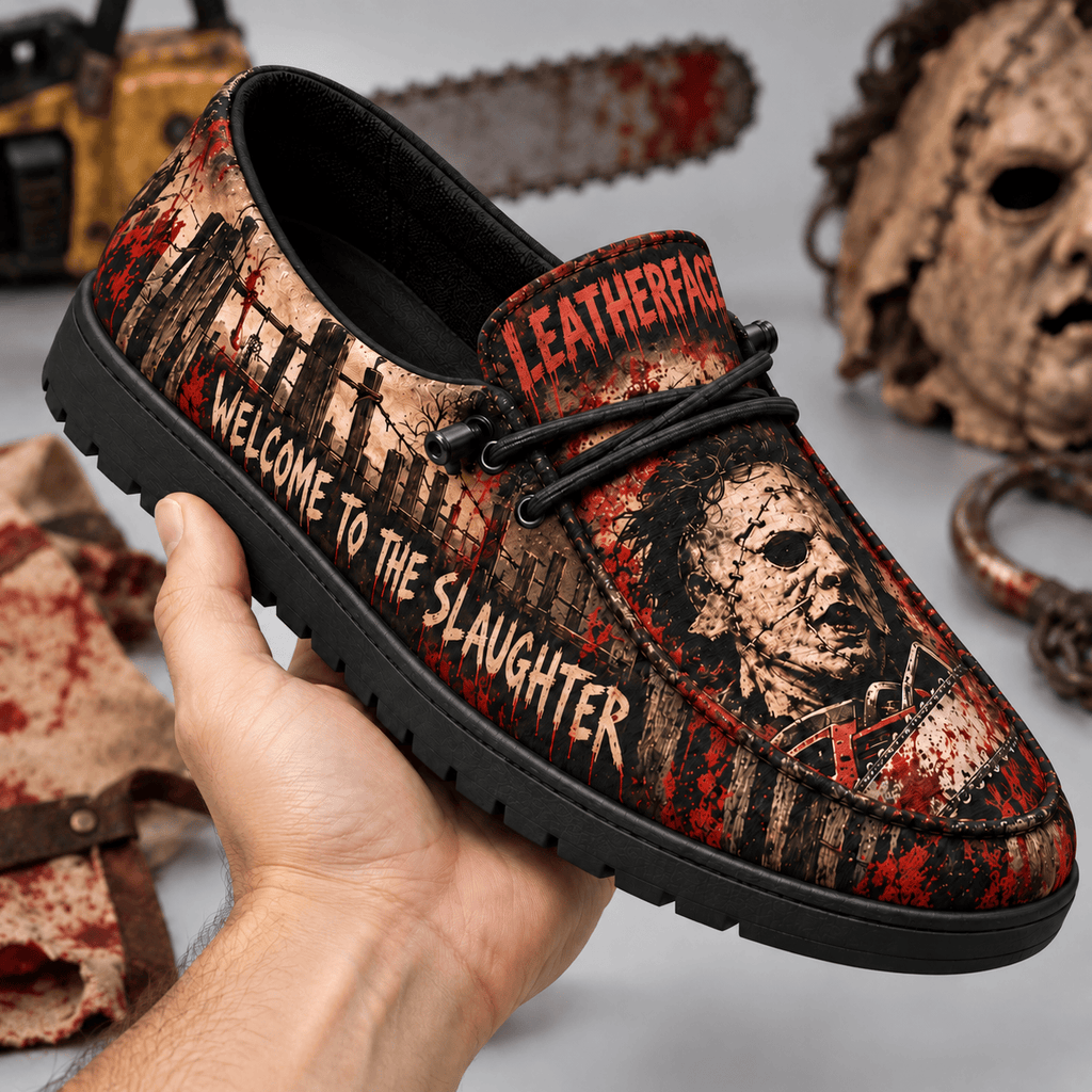 Leatherface Chainsaw Horror Loafer Shoes For Slasher Fans Taking The Road To Terror NDN 2