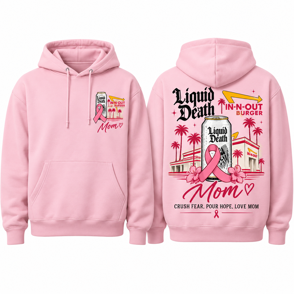Liquid Death In N Out Pink Ribbon Mom Hoodie NTH1 for Breast Cancer Awareness Supporters 1