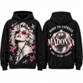 Madonna Sunglasses Portrait Stars Born To Express Pop Glam Icon Hoodie for Pop Glam Fans NDN 1