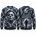 Michael Myers White Mask The Shape Never Dies Black Sweater for Shape Night Fans NDN 1