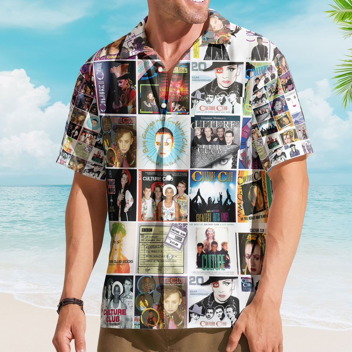 Culture Club Album Collage Hawaiian Shirt Retro 80s Music Shirt
