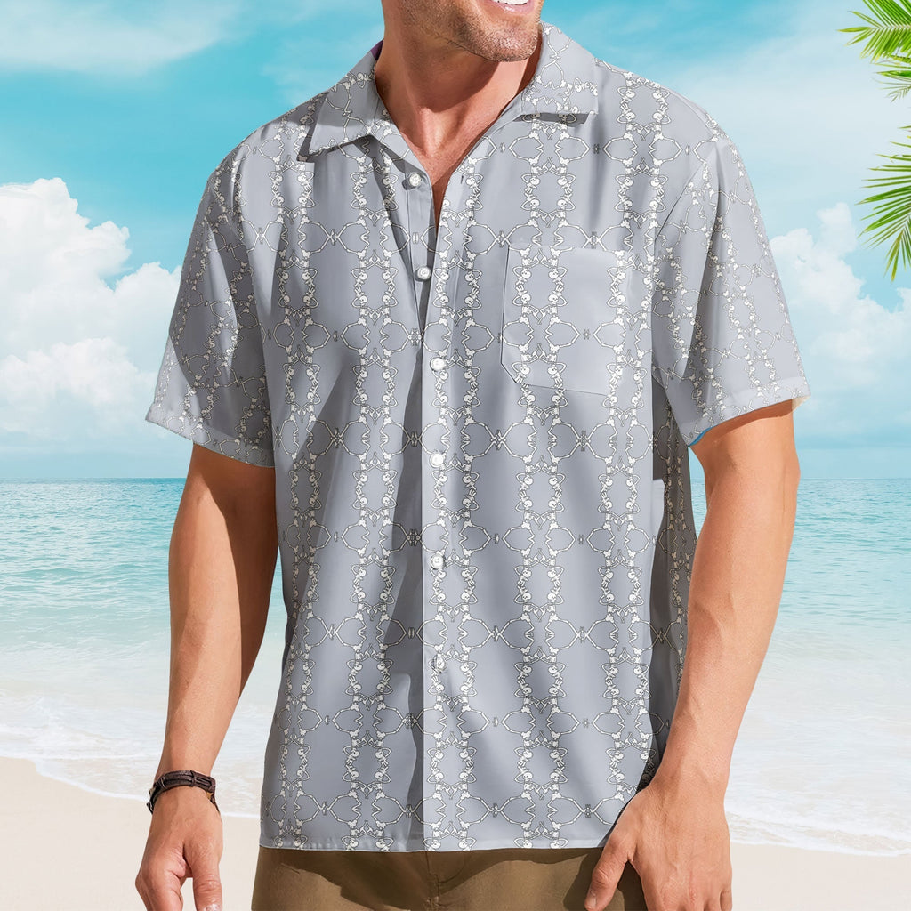 Grateful Dead Dancing Skeleton Pastel Grey Hawaiian Shirt Retro Music Album Art Inspired Shirt