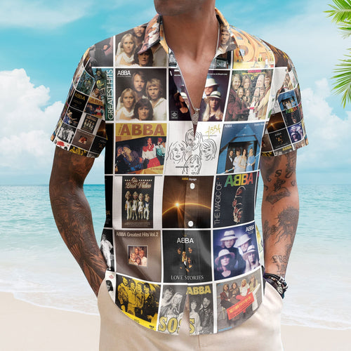 ABBA Album Collage Hawaiian Shirt Retro Music Fan Shirt