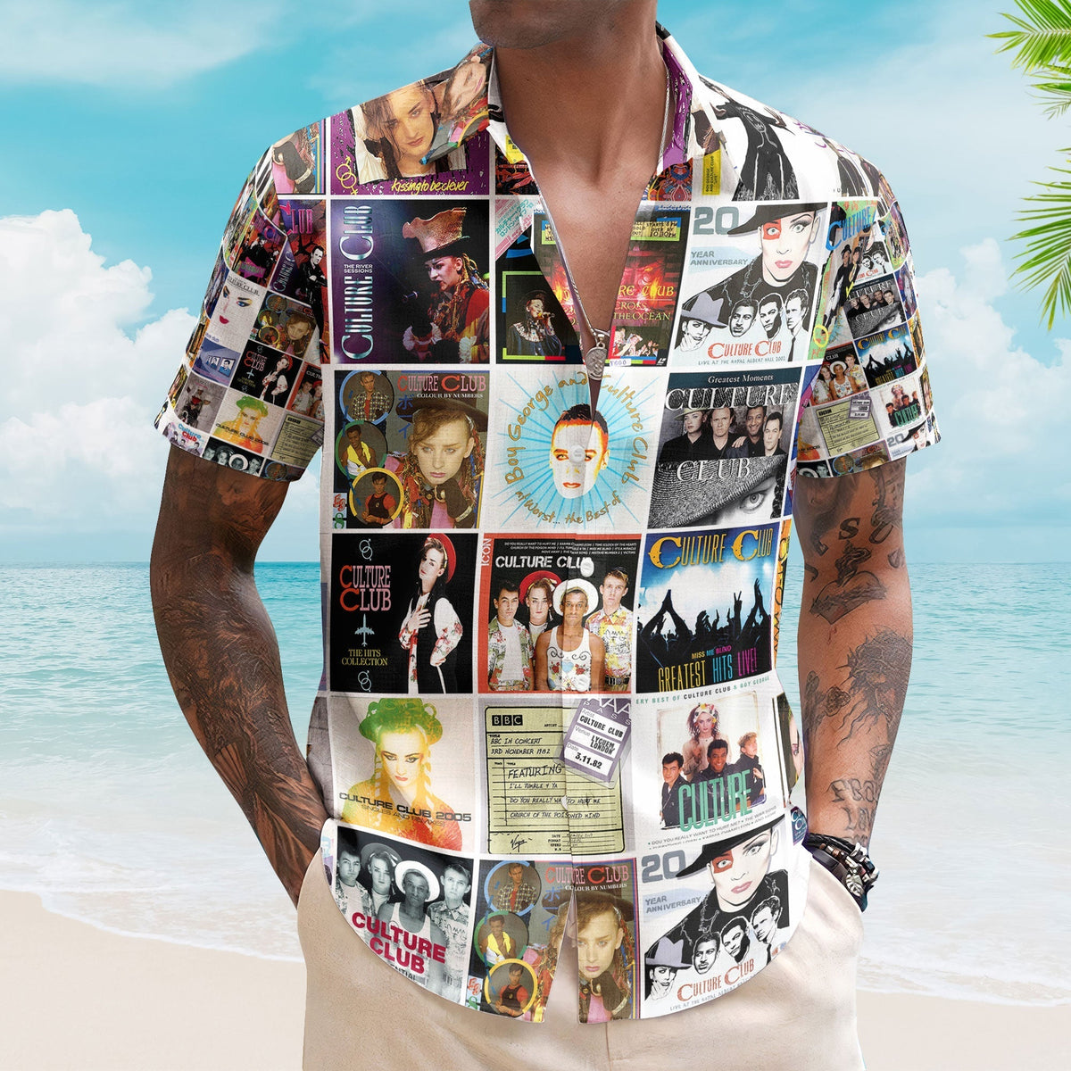 Culture Club Album Collage Hawaiian Shirt Retro 80s Music Shirt