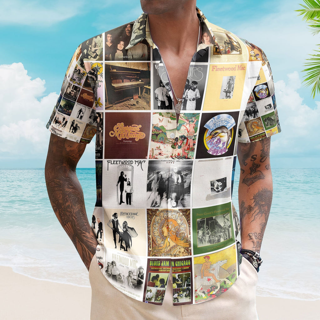 Fleetwood Mac Album Collage Hawaiian Shirt Classic Rock Fan Shirt