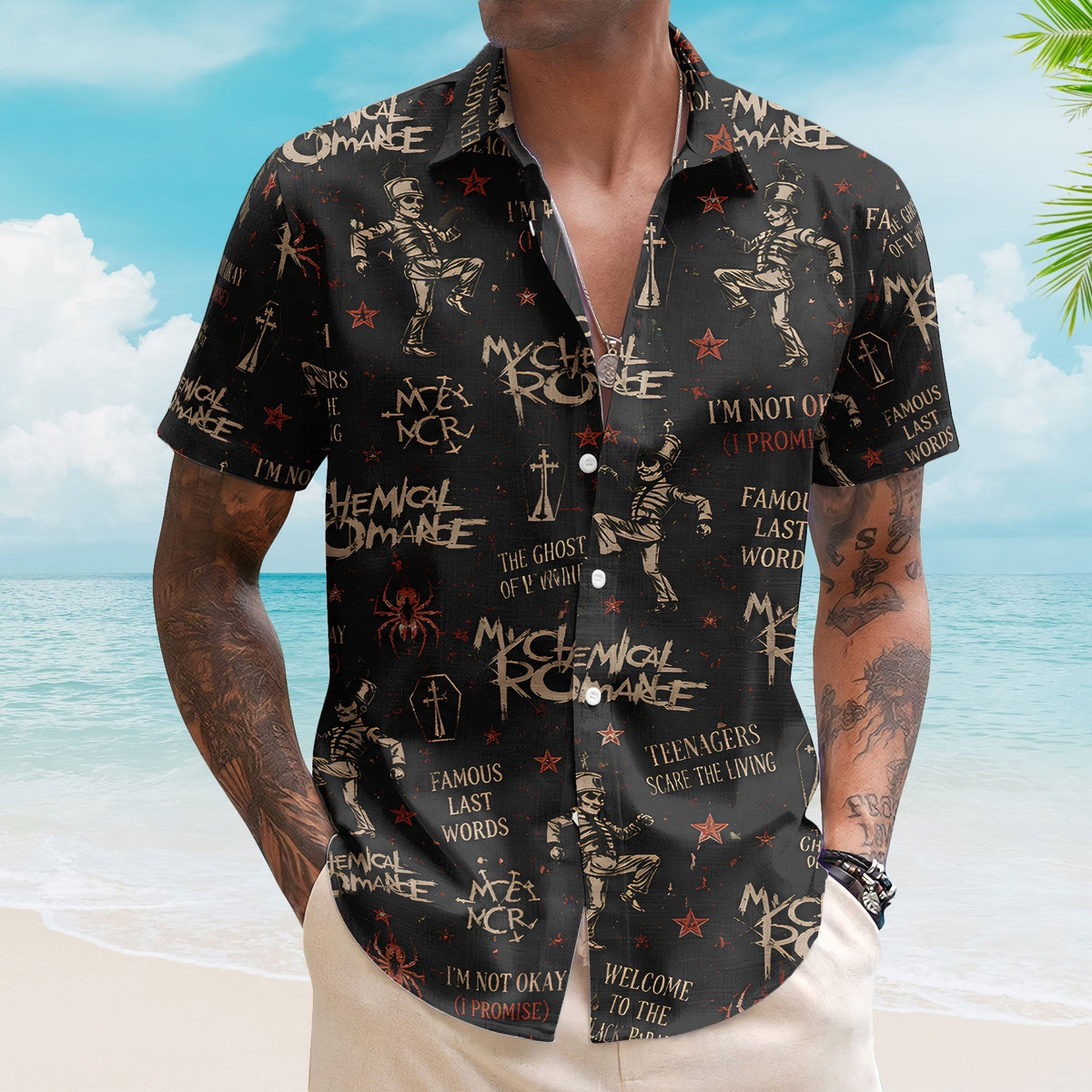My Chemical Romance Hawaiian Shirt - Unisex Black Parade Soldier Summer Button Up