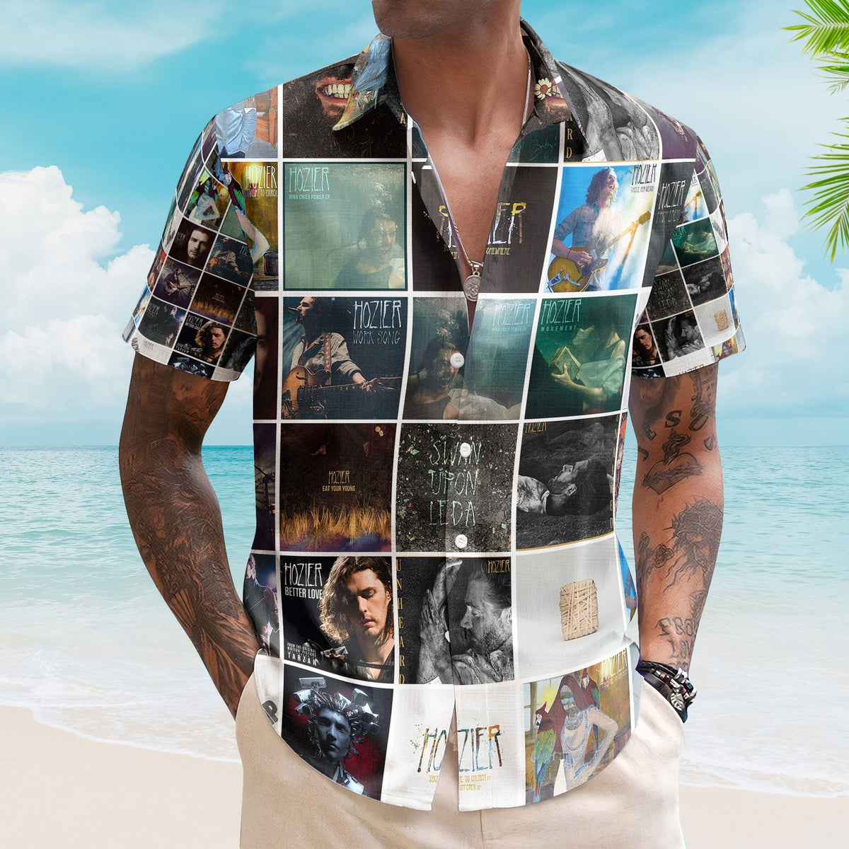 Hozier Hawaiian Shirt Artistic Album Collage Indie Folk Style