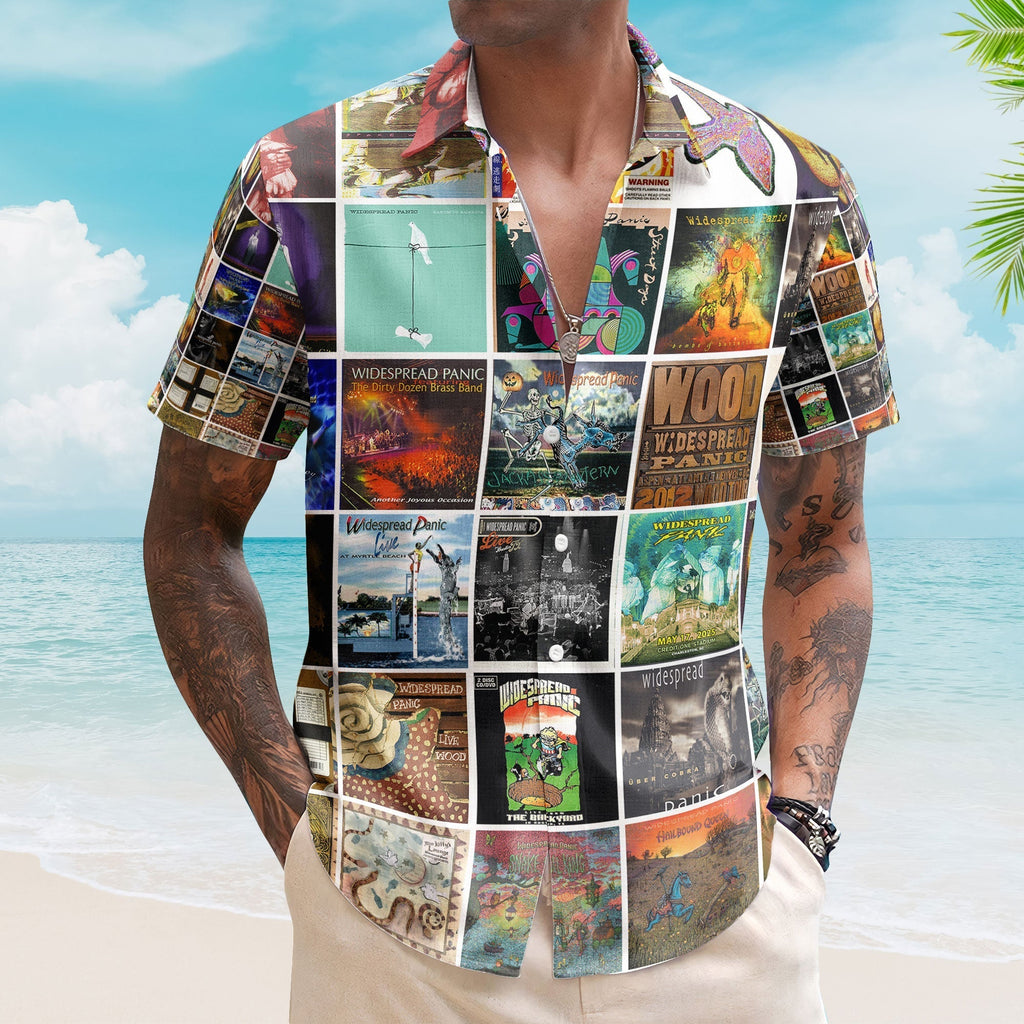 Widespread Panic Hawaiian Shirt Vintage Album Collage Southern Rock Style