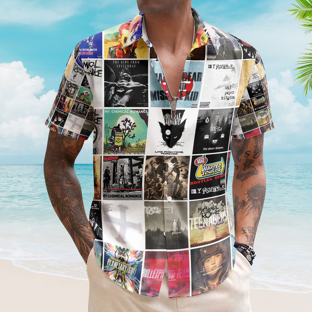 My Chemical Romance Hawaiian Shirt Iconic Album Collage Emo Rock Style