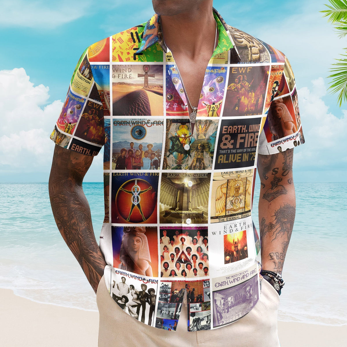 Earth Wind Fire Album Collage Hawaiian Shirt Rock Band Fan Shirt