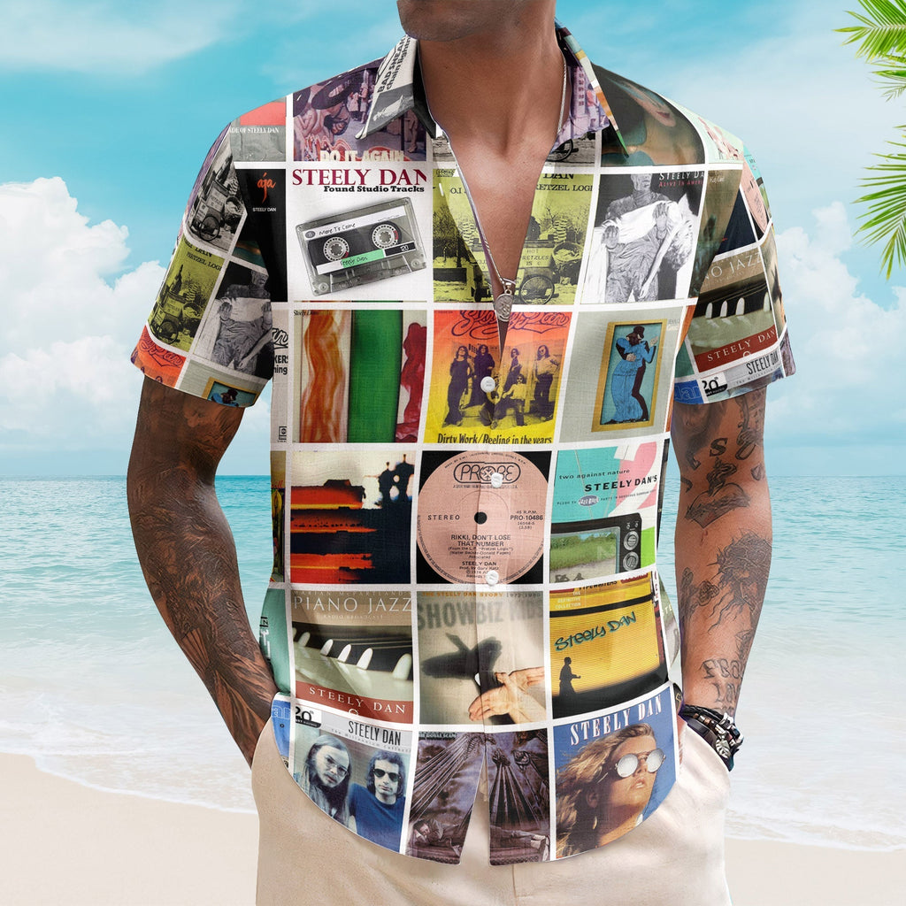 Steely Dan Album Collage Hawaiian Shirt Rock Music Band Fan Shirt