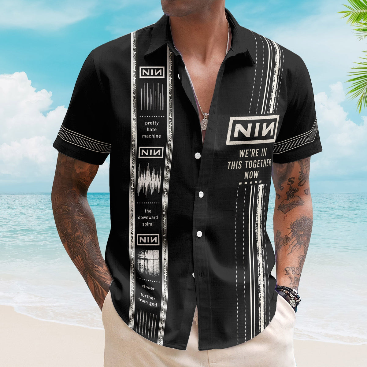 Nine Inch Nails Luxury Design Hawaiian Shirt Industrial Rock Inspired Hawaiian Shirt