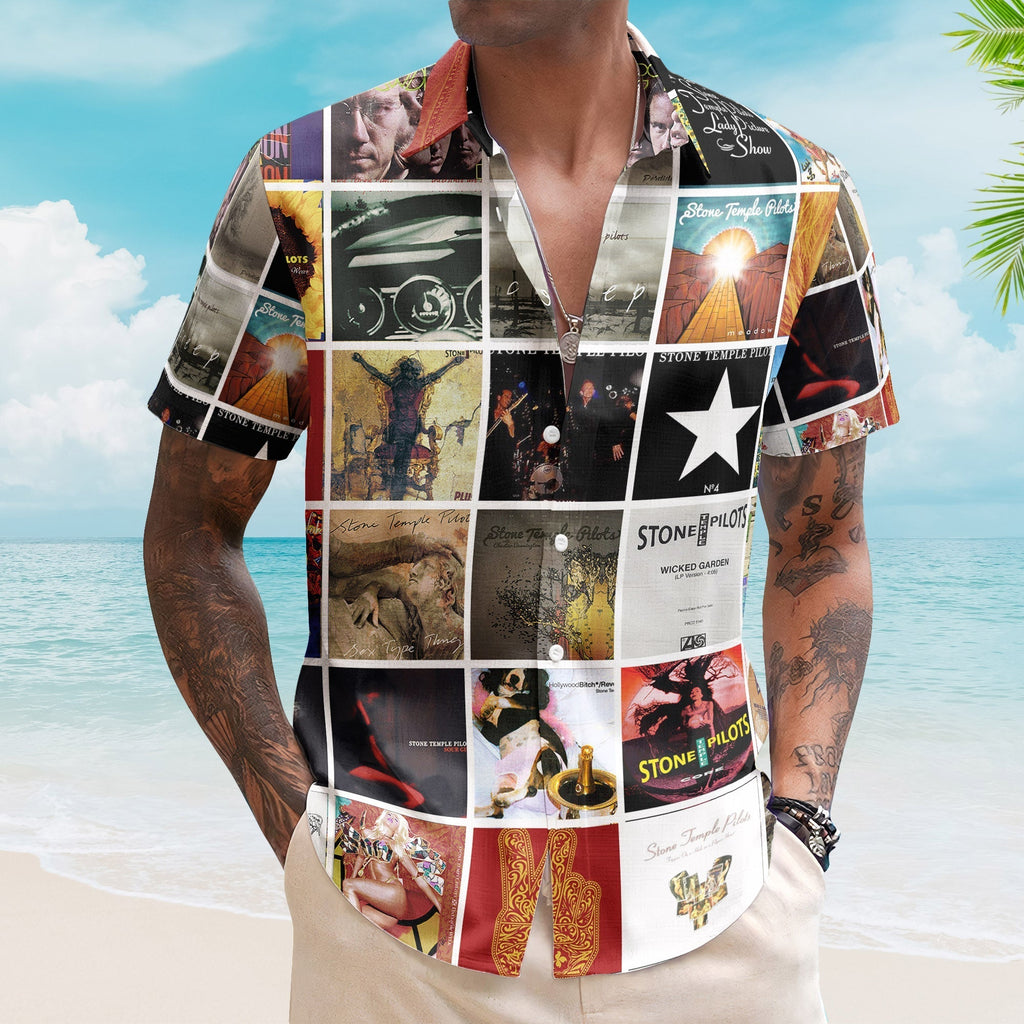 Stone Temple Pilots Album Collage Hawaiian Shirt Rock Band Fan Shirt