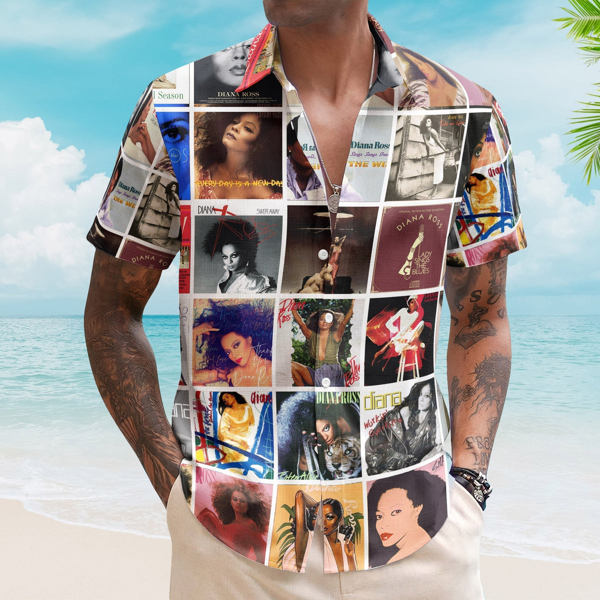 Diana Ross Album Collage Hawaiian Shirt R&B Pop Music Fan Shirt