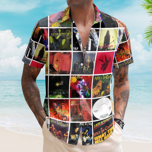 Alice in Chains Album Collage Hawaiian Shirt Rock Music Fan Shirt