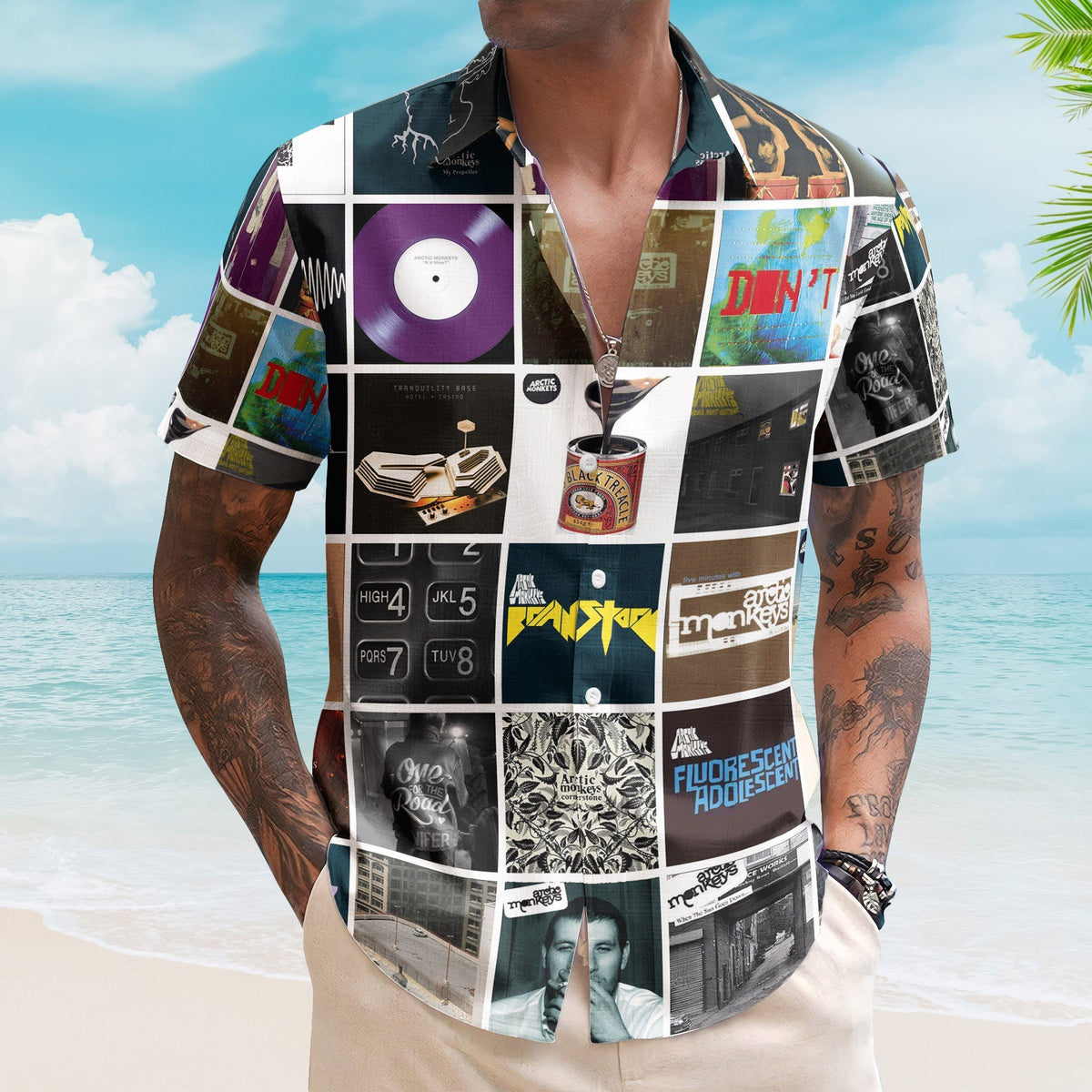 Arctic Monkeys Album Collage Hawaiian Shirt Rock Music Band Fan Shirt