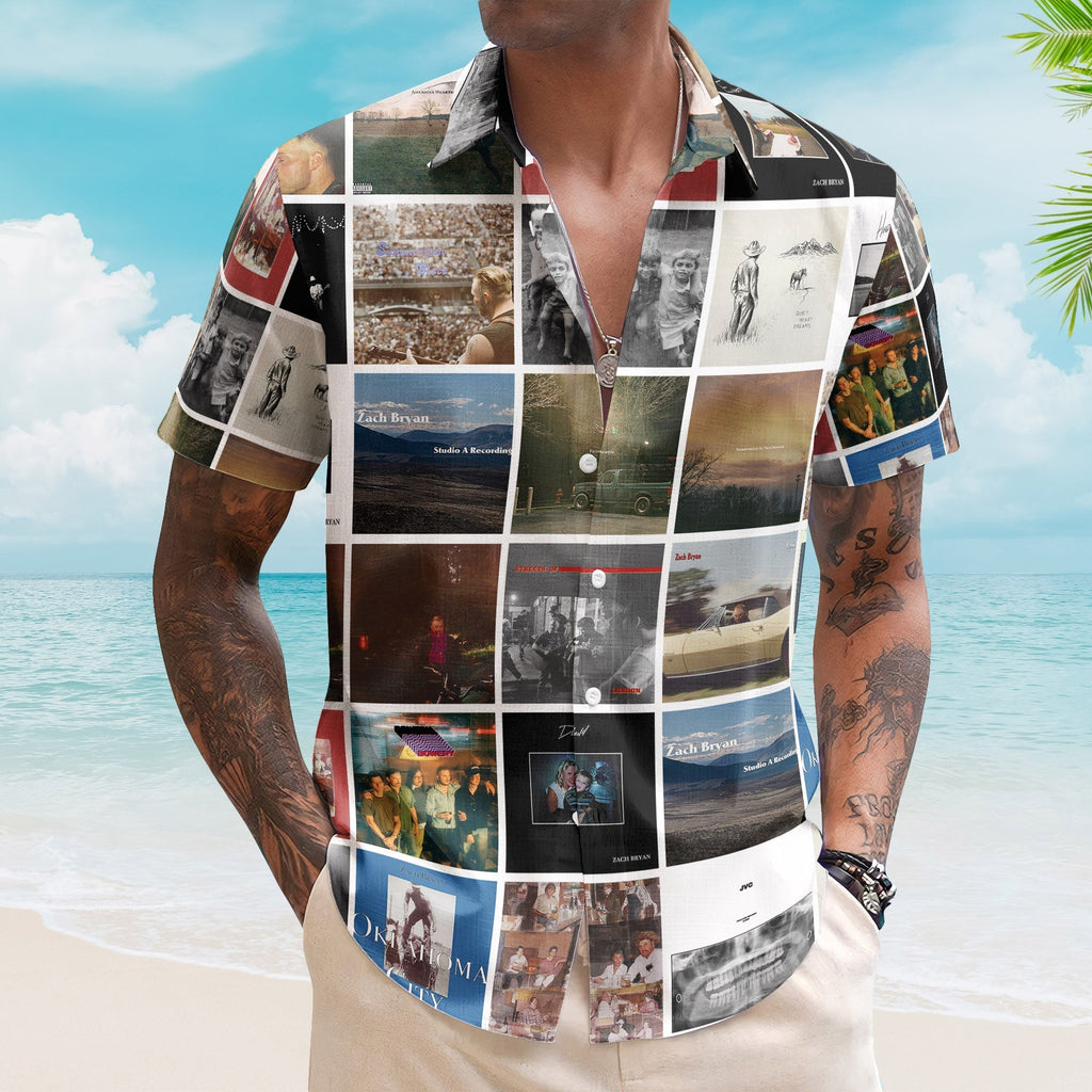 Zach Bryan Album Collage Hawaiian Shirt Country Music Fan Shirt